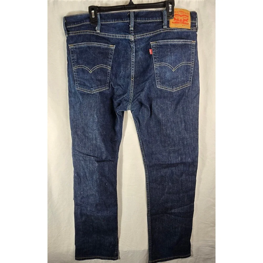 Levi's Men's Dark Wash Blue Classic Straight Leg Jeans Vintage 38x32